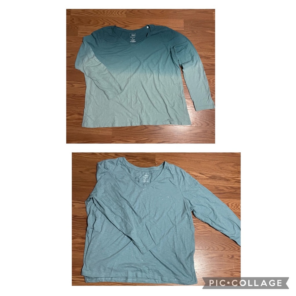 2 blue tops